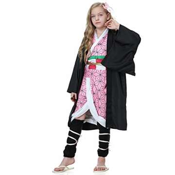 Cosplay Pink Costume Kimono Anime Cosplay Outfits Cape Festival Uniform for Kids Girls and Women