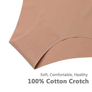 SHARICCA Women Seamless Cheeky Bikini No Show Panties Ladies Invisible Breathable Briefs Soft Stretch Underwear 7 Pack (7P01,S)