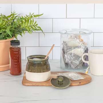 Creative Co-Op Kitchen Storage, 3.8"L x 3.8"W x 4.4"H, Green