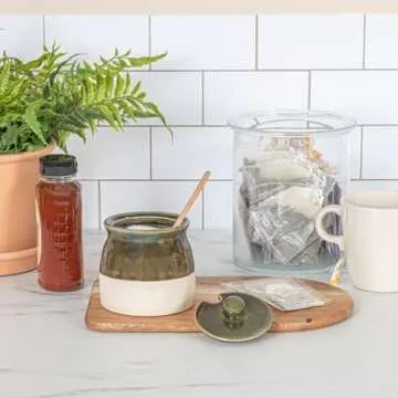 Creative Co-Op Kitchen Storage, 3.8"L x 3.8"W x 4.4"H, Green