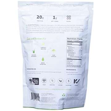 Sprout Living Organic Pea Protein Powder, 20 Grams of Plant Based Organic Protein Powder Without Artificial Sweeteners, Non Dairy, Non-GMO, Dairy Free, Vegan, Gluten Free, Keto Drink Mix (1 Pound)