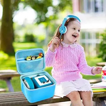 Case Comaptible with Toniebox Audio Player Starter Set and for Tonies Figures Characters. Toy Story Storage Organizer Carrying Holder for Headphones, Charging Station and Accessories (Box Only) -Blue