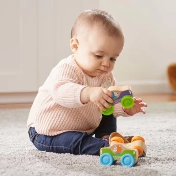 Melissa & Doug Wooden Animal Stacking Cars for Toddlers