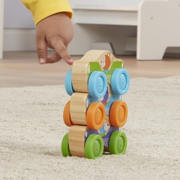 Melissa & Doug Wooden Animal Stacking Cars for Toddlers