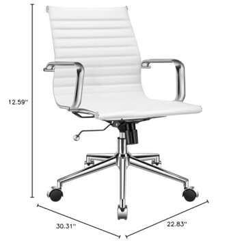 LUXMOD White Ergonomic Office Chair – Stylish Comfort