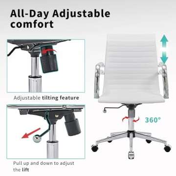 LUXMOD White Ergonomic Office Chair – Stylish Comfort