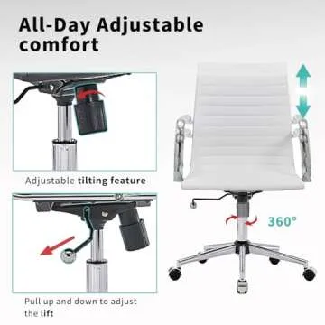 LUXMOD White Ergonomic Office Chair – Stylish Comfort