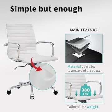 LUXMOD White Ergonomic Office Chair – Stylish Comfort