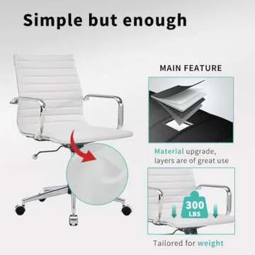 LUXMOD White Ergonomic Office Chair – Stylish Comfort