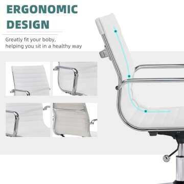 LUXMOD White Ergonomic Office Chair – Stylish Comfort