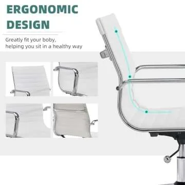 LUXMOD White Ergonomic Office Chair – Stylish Comfort