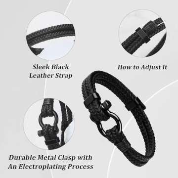 Sereney 13 Year Old Boy Adjustable Leather Bracelet