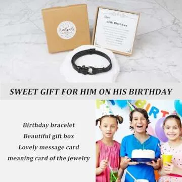 Sereney 13 Year Old Boy Adjustable Leather Bracelet