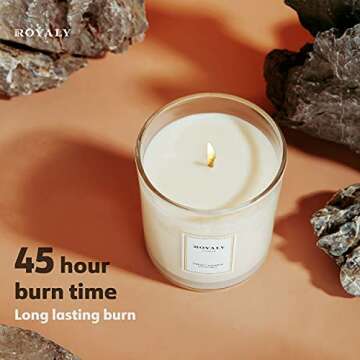 All-New Royaly Home Scented Candles | Luxury Scented Soy Wax Lavender Jar Candle | Birthday Gifts for Women | Slow Burning & Hand Poured Aromatherapy Candles for Home | 8 Oz