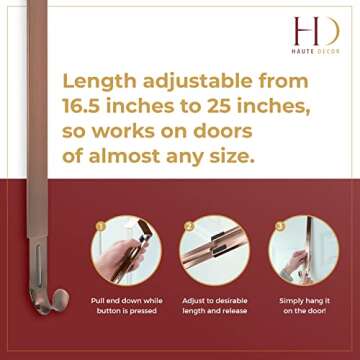 Haute Decor Adjustable Length Wreath Hanger, 20 lb
