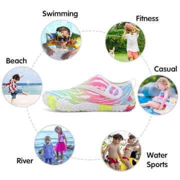 Centipede Demon Kids Water Shoes Girls Boys Quick Dry Barefoot Aqua Shoes Water Sneakers for Beach Swim Pool Boats Outdoor Water Sports Little/Big Kid 1 Big Kid
