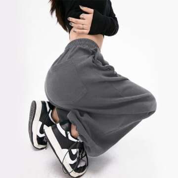 Womens Wide Leg Sweatpants Casual Loose Yoga Pants Comfy Lounge Joggers Baggy Sweatpants Pockets Dar...