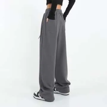 Stylish Womens Wide Leg Sweatpants Comfy Casual Joggers