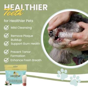 Cocopup Dog Teeth Cleaning Wipes – Natural Coconut Oil Formula for Fresh Breath and Healthy Teeth