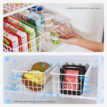 Freezer Organizer Bins for Efficient Food Storage