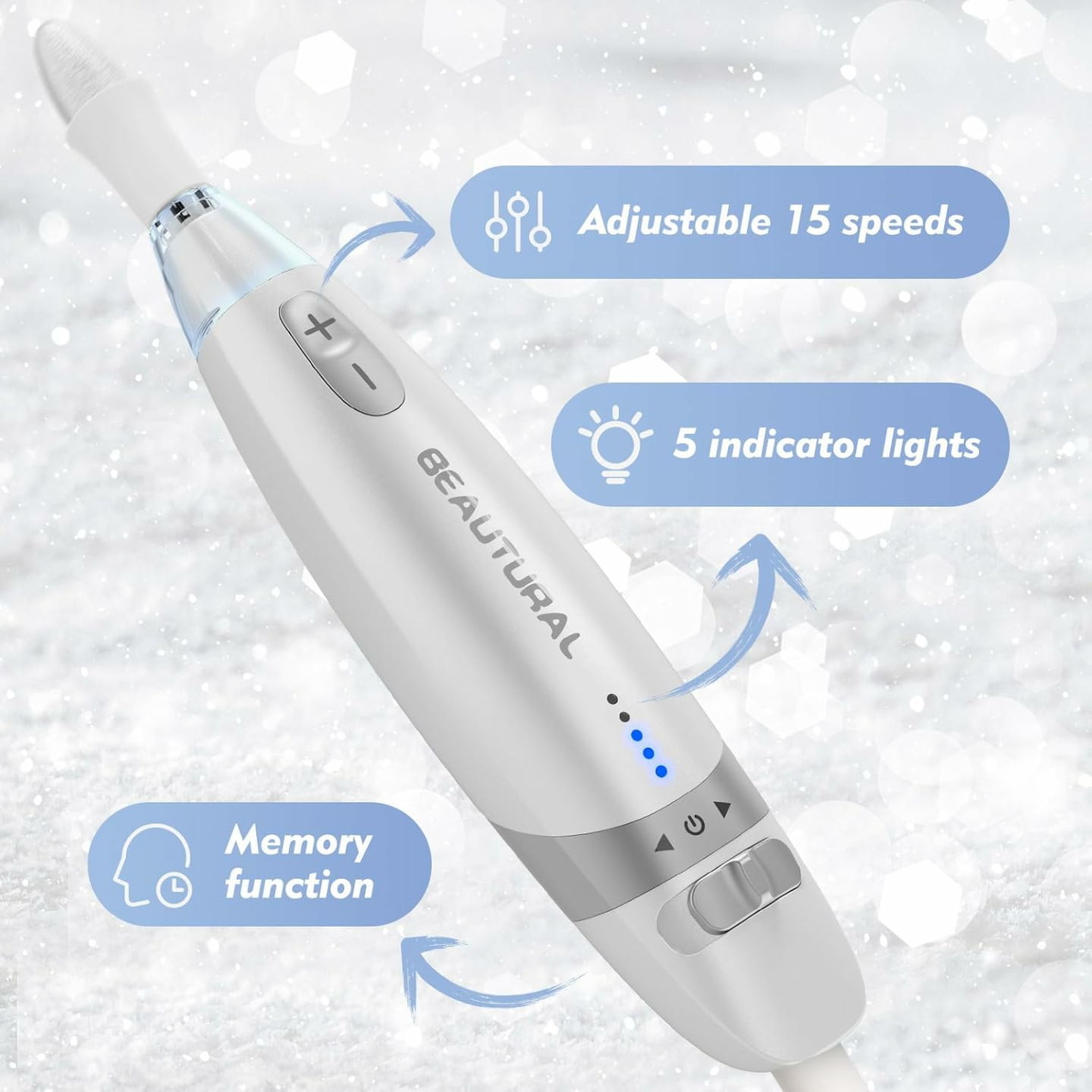 Beautural Electric Nail Drill Kit with 10 Attachments