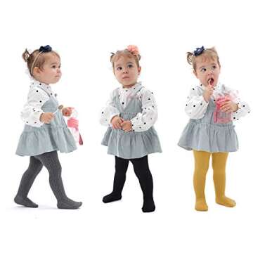 EPEIUS Baby Tights - Cozy Thick Seamless Cable Knit Leggings for Infant Girls