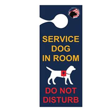 "Service Dog in Room - Do Not Disturb" - Door-hanger Pack of 5