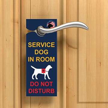 "Service Dog in Room - Do Not Disturb" - Door-hanger Pack of 5