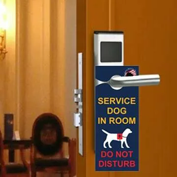 "Service Dog in Room - Do Not Disturb" - Door-hanger Pack of 5