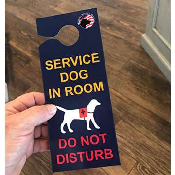 "Service Dog in Room - Do Not Disturb" - Door-hanger Pack of 5