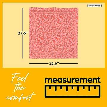 Womens Neck Scarf 23"x23" Small Square Ethnic Cotton | Headband Scarf Bandana Wrap Vintage Head Scarf Breathable Lightweight (Grey)