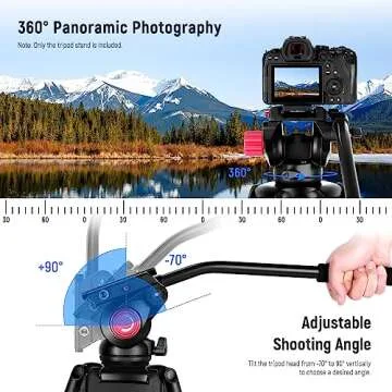 NEEWER 79"/200cm Video Tripod, Heavy Duty Aluminum Alloy Camera Tripod Stand with 360° Fluid Drag Head, QR Plate Compatible with Canon Nikon Sony and Other DSLR Camera Camcorder, Load Up to 17.6lb/8kg