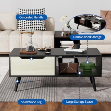 Cozy Castle Modern Coffee Table with Stylish Storage