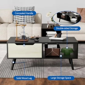 Cozy Castle Modern Coffee Table with Stylish Storage