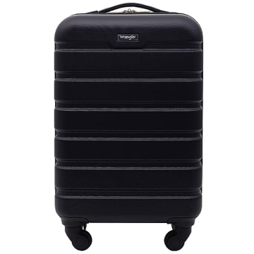 Wrangler Hardside Carry-On Spinner Luggage - 20" Black Suitcase