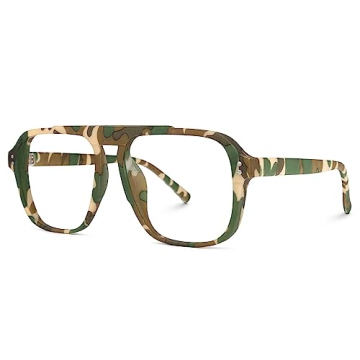 VOOGLAM Stylish Oversized Aviator Blue Light Blocking Glasses for Everyone