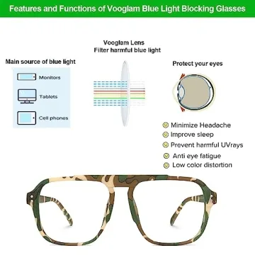 Stylish VOOGLAM Aviator Blue Light Blocking Glasses