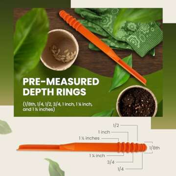 Dibby Seed Sowing Garden Tool Dibber Planter Transplanter – Sow Seeds at the Right Depth – Easily Transplant Delicate Seedlings (Dibby XL) Blue