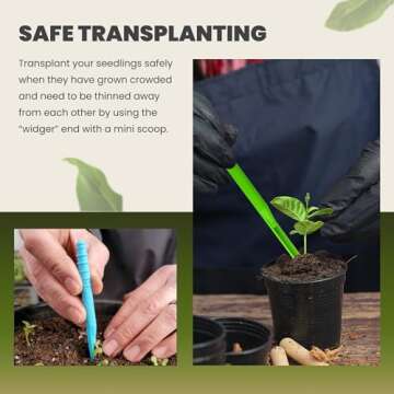 Dibby Seed Sowing Garden Tool Dibber Planter Transplanter – Sow Seeds at the Right Depth – Easily Transplant Delicate Seedlings (Dibby XL) Blue