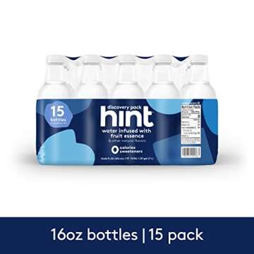 Hint Water Discovery Pack, 15 Bottles up to 15 Different Flavors, Zero Sugar, Zero Sweeteners, Zero Calories