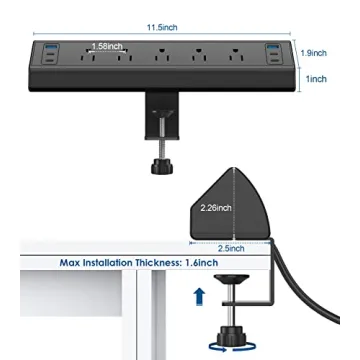Fast Charging Station with 4 USB-C Ports & 5 Outlets