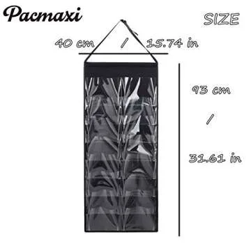 Hanging Padded Headbands Storage Organizer for Women Lady, Girl Wide Knotted Headband Holder with 16 Clear Pockets, Fashion Turban Velvet Hair Head band Hoop Display Stand. (16 slot,felt,black)