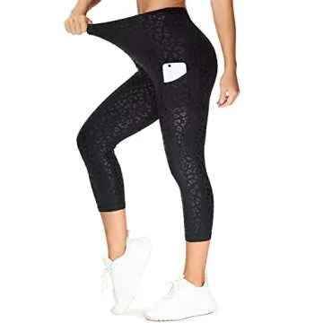 Thick High Waist Capri Yoga Pants with Pockets for Women