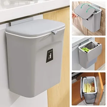 Tiyafuro 2.4 Gallon Hanging Compost Bin - Odor-Free, Space-Saving Kitchen Solution