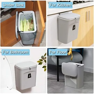 Tiyafuro 2.4 Gallon Hanging Compost Bin Odor-Free Space-Saver