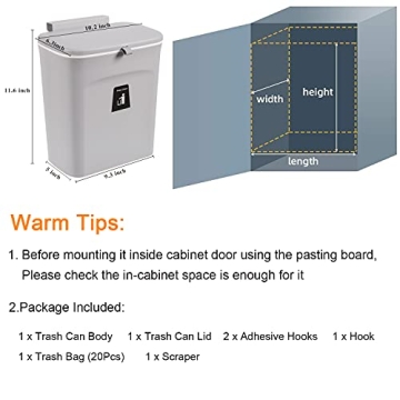 Tiyafuro 2.4 Gallon Hanging Compost Bin Odor-Free Space-Saver