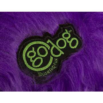 Durable goDog Furballz Plush Toy for Dogs - Purple