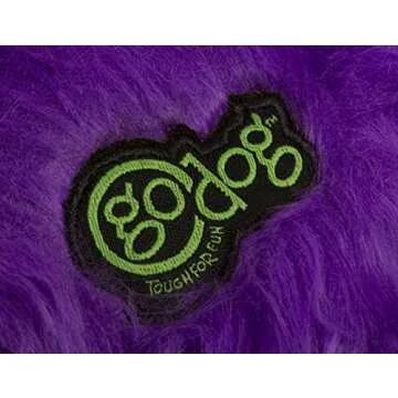 Durable goDog Furballz Plush Toy for Dogs - Purple