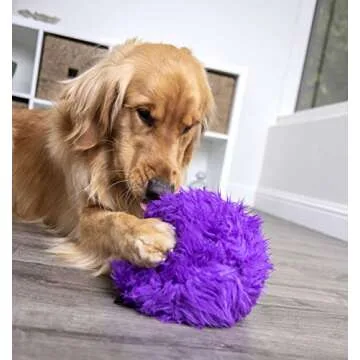 Durable goDog Furballz Plush Toy for Dogs - Purple