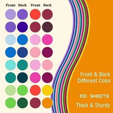 Livholic 100 Pack Heavy Colored Paper Cardstock - Vibrant Dual Color 250 GSM for DIY Art, Scrapbooki...